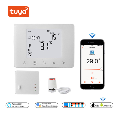 Thermostat mural sans fil WiFi et RF, pour chauffage de l'eau et de la chaudière à gaz, télécommande, contrôleur de température ► Photo 1/6