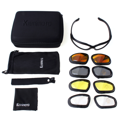 KEMiMOTO lunettes moto lunettes d'équitation lunettes de protection moto avec Kit de 4 lentilles pour activités de plein air Sport lunettes de soleil ► Photo 1/6
