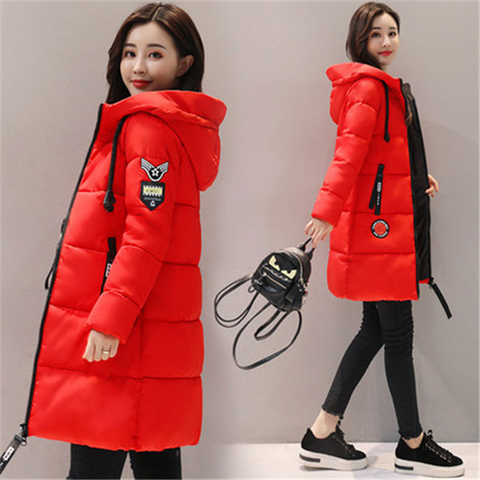 Parka femmes 2022 nouveau hiver doudoune femmes manteau longue vêtements à capuche femme Parka épais coton rembourré femme Basic manteaux LU666 ► Photo 1/6