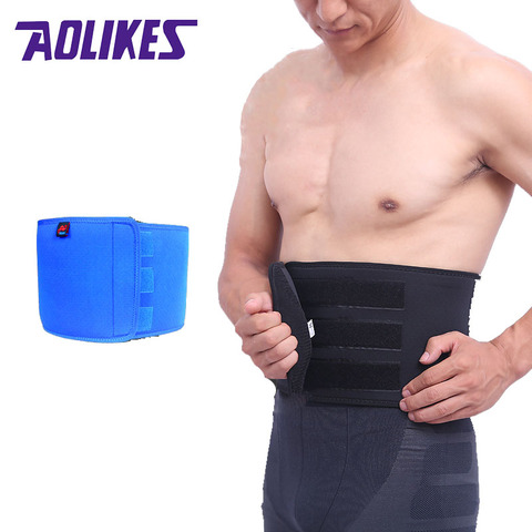 AOLIKES hommes réglable formateur taille soutien Fitness ceinture Sport Protection dos absorber la sueur Fitness Sport équipement de Protection ► Photo 1/6