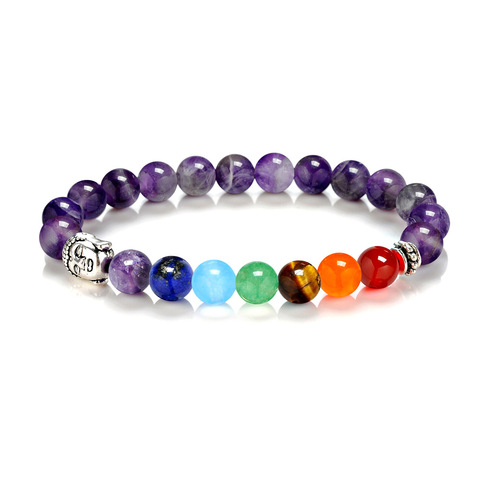 Bracelet en pierre naturelle de yoga pour femmes, perles de bouddha d'énergie, pierres de lave vertes, 8mm, ficelle, cadeau idéal pour femmes ► Photo 1/6