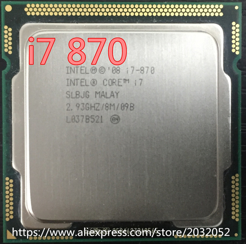 Processeur lntel d'origine i7 870 Quad Core 2.93GHz TDP 95W LGA 1156 8 mo de Cache CPU de bureau (fonctionnement 100% livraison gratuite) ► Photo 1/1