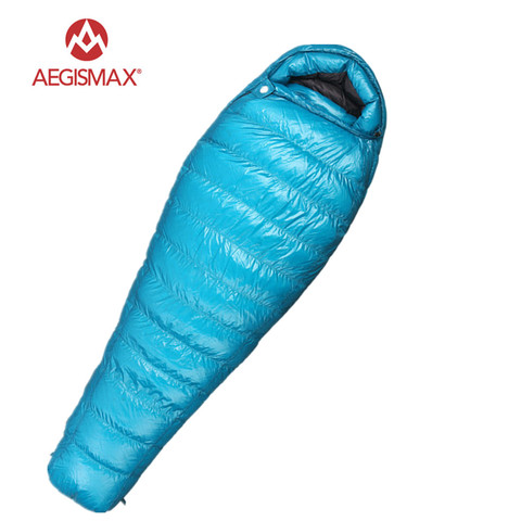 AEGISMAX M3 allongé momie sac de couchage ultra-léger 95% blanc en duvet d'oie boîte déflecteurs hiver en plein air Camping randonnée ► Photo 1/6