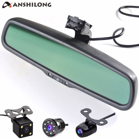 ANSHILONG – Kit de système de stationnement à vue arrière pour voiture, avec miroir à gradation automatique, moniteur 4.3 