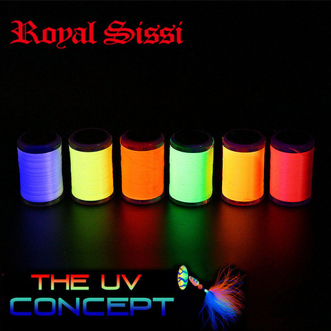 6 couleurs UV fluo ensemble 6/0 fil de fixation de mouche 250yards par bobine 150D fil de doublage avec effet de réflexion UV pour les grosses mouches de truite ► Photo 1/6