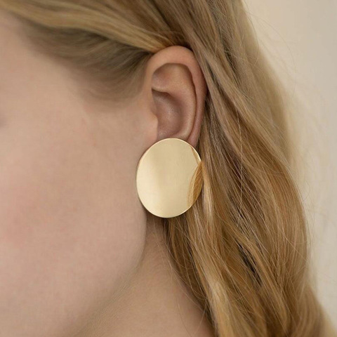E912 rond en forme d'or boucles d'oreilles Simple métal Vintage boucles d'oreilles pour les femmes mode bijoux filles boucle d'oreille brincos 2022 ► Photo 1/5