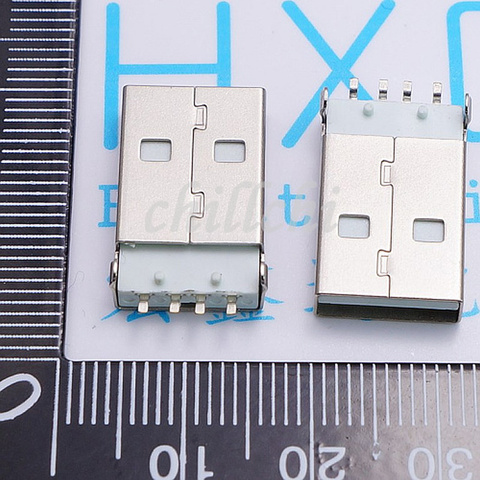 Prise USB 4P à montage en surface, mâle, SMT, prise d'interface, patch de pied, vente en gros ► Photo 1/1