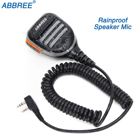 Abbree AR-780 2 Broches PTT À Distance Étanche Haut-Parleur Mic pour Radio TYT Baofeng Talkie-walkie UV-5R UV-10R UV-82 UV-S9 PLUS Radio ► Photo 1/6