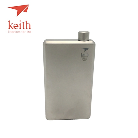 Keth – flacon de hanche en titane pur, Portable, bouteille de vin, Whisky, Pot, verres, sport, plein air, 120ml ► Photo 1/1