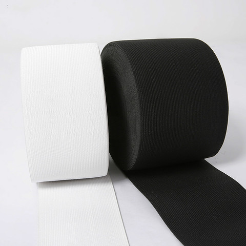 XUNZHE 10 m blanc et noir tissé plat tricoté caoutchouc artisanat couture cordon élastique ruban élastique couture extensible de 1cm 2cm 3cm 4cm ► Photo 1/6