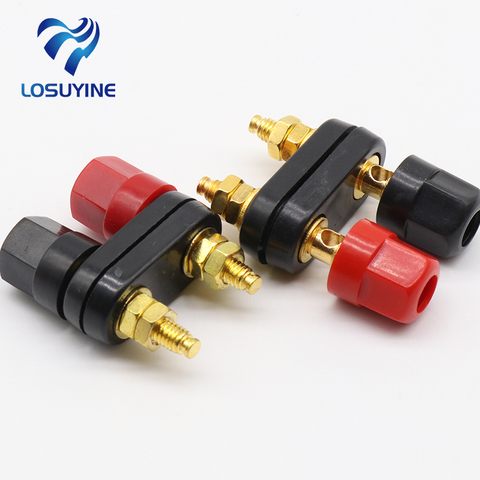 Fiches banane pour Couple, connecteur d'amplificateur rouge et noir, connecteur de haute qualité ► Photo 1/1