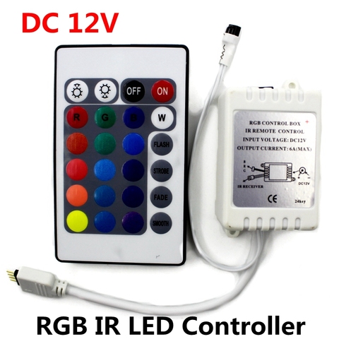 DC12V RGB IR À Distance Contrôleur 24 Touches LED Pilote Gradateur Pour LED light Strip SMD 2835/3528/5050/5730/5630/3014 ► Photo 1/6