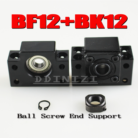 BK12 BF12 Set : 1 pièce de BK12 et 1 pièce de BF12 pour SFU1605 Support d'extrémité de vis à billes pièces CNC BK/BF12 ► Photo 1/1