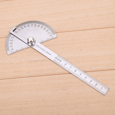 Règle de mesure rotative de détecteur d'angle de rapporteur d'acier inoxydable de 180 degrés mesurant des outils de travail du bois de règle pour mesurer des Angles ► Photo 1/6