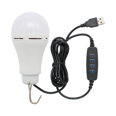 Ampoule LED USB, lanterne Portable à intensité réglable, 3 couleurs, pour Camping, pêche, randonnée, tente, lampe de nuit d'urgence ► Photo 1/6