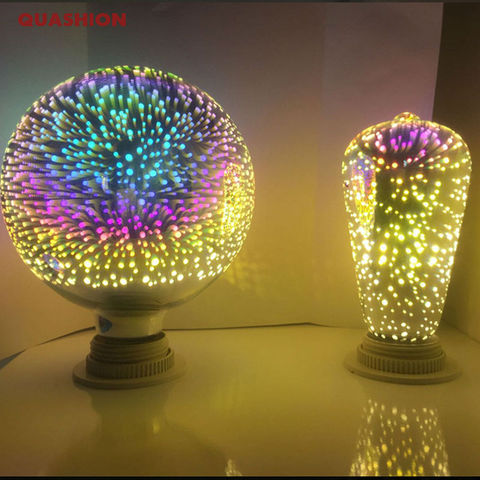 Nouveau 3D feux d'artifice ampoule magique e27 Lumière de tungstène ST64/G95/Diamant/étoiles coloful hôtel bar marché boutique Éclairage décoratif ► Photo 1/6