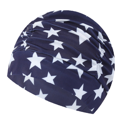 Star imprimé femmes bonnet de bain piscine plage protéger oreilles cheveux tissu maillot de bain pour filles cheveux longs dame bonnet de bain ► Photo 1/6