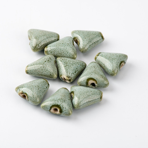 Jingdezhen – perles en céramique de chine, en forme de Triangle, uniques, non en bois, # A516C, 16 #20 pièces ► Photo 1/6
