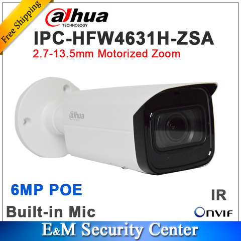 Dahua – IPC-HFW4631H-ZSA Original POE IR bullet 2.7-13.5mm, objectif vf, microphone intégré, H265, caméra 6Mp, fente pour carte Sd IPC-HFW4631H-ZSA ► Photo 1/1