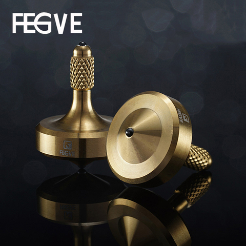 FEGVE-Mini Gyro Fidget Spinner à main, métal en céramique, en acier inoxydable, jouet de Gyro, noir or, argent FG35 ► Photo 1/6