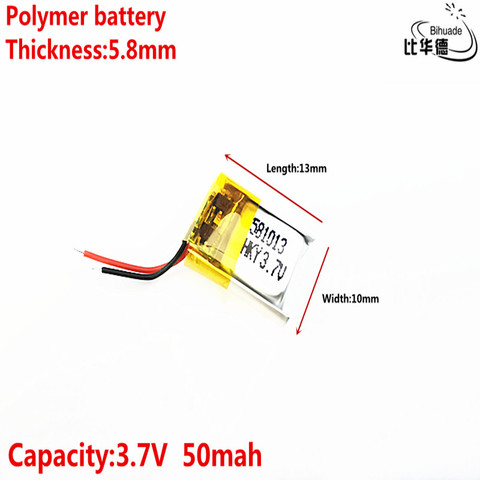 Litre batterie d'énergie bonne qualité 3.7V 50mAh 581013 polymère lithium ion/Li-ion batterie ► Photo 1/5