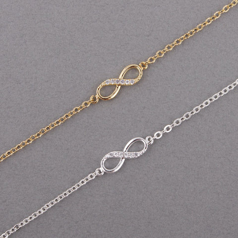 Shuangshuo-Bracelet infini pour femmes, avec pierres de cristal, à chaînes, numéro 8, nouvelle mode 2022 ► Photo 1/6