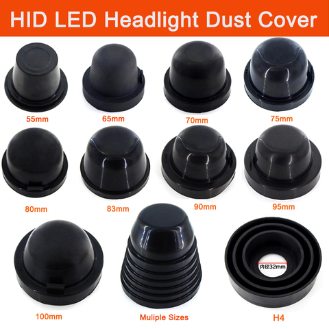 1 pièce H4 H7 HID phare LED couverture étanchéité bouchon anti-poussière en caoutchouc étanche à la poussière voiture phares casquettes 70mm 75mm 80mm 85mm 90mm ► Photo 1/6