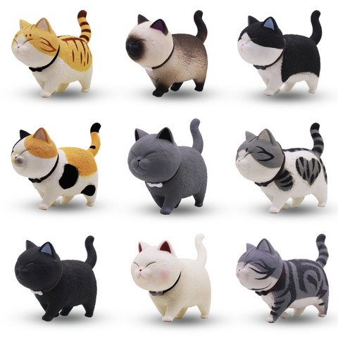 9 types super mignon kawaii animal de compagnie orange chat drôle gros dodu chaton marchant avec des boules rondes figure de mode enfants jouets cadeau de noël ► Photo 1/1