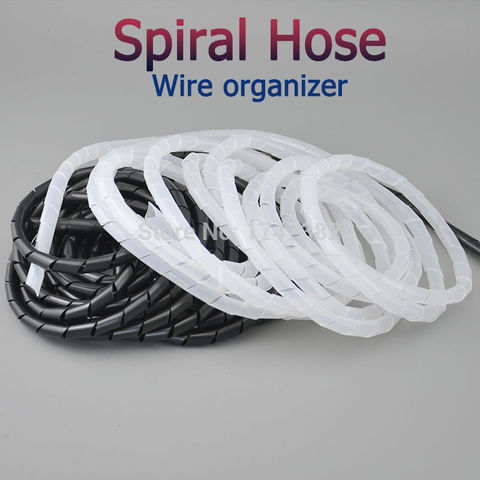 Bandes d'emballage en spirale 8mm 12M/rouleau, fil Transparent, pour enrouler des tuyaux de ligne, Protection transparente, organisateur de fil ► Photo 1/1