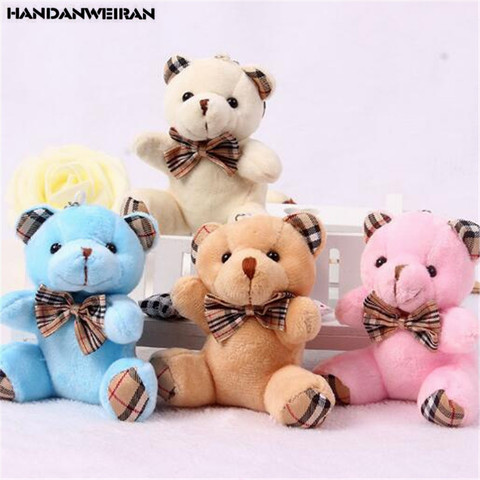 1 pièces Plaid nœud papillon en peluche assis ours jouets petit pendentif dessin animé Bouquet poupée de mariage activité cadeau doux en peluche nouveau 9CM ► Photo 1/4