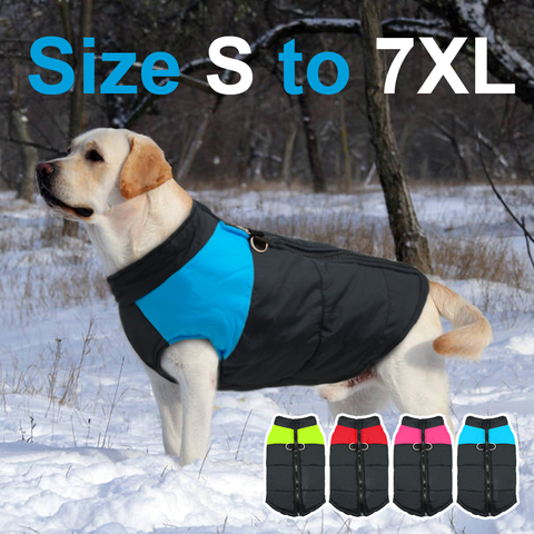 Vêtements pour grands chiens imperméable chien gilet veste hiver Nylon chiens vêtements pour chiens Chihuahua Labrador bleu rose ► Photo 1/6