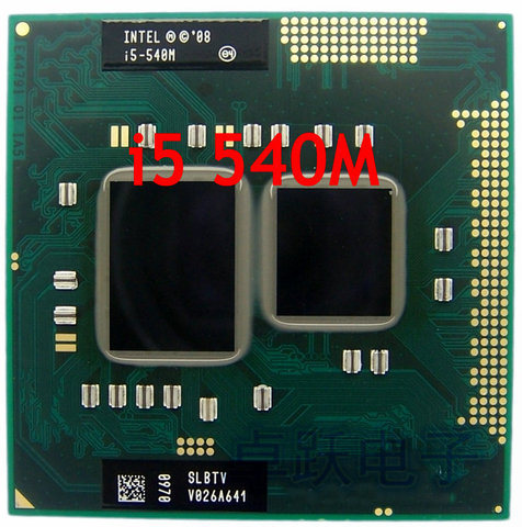 Ordinateur portable d'origine intel CPU i5-540M cpu 3 M Cache 2.53 GHz à 3.066 GHz i5 540 M PGA988 processeur Compatible HM57 HM55 QM57 ► Photo 1/1