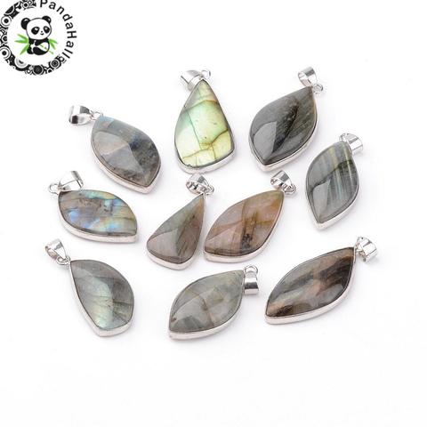 10 pièces Naturel Labradorite Pierre Pendentifs bijoux à bricoler soi-même Fabrication D'accessoires Colliers Artisanat Pierre De Lune Pierre Charmes Irrégulier ► Photo 1/6