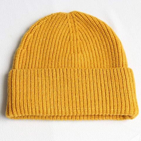 Chapeau tête de mort unisexe, bonnets chauds, bonnet tricoté, solide, extensible, bonnet en acrylique doux, vert, Beige, jaune, rouge marine, pour l'hiver ► Photo 1/6