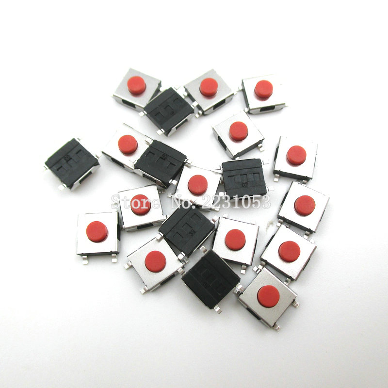 Micro interrupteur tactile momentané, bouton poussoir blanc, SMD, 4  broches, 3x4x2,5mm, 3x4x2.5mm, 50 pièces