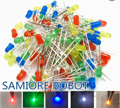 Kit d'assortiment de diodes électroluminescentes F3 rondes, 5 couleurs, 3MM, Ultra lumineux, diffusées, vert/jaune/bleu/blanc/rouge, 100 pièces/lot ► Photo 1/6