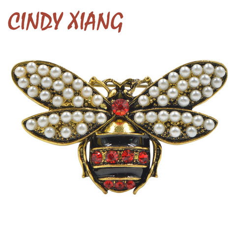 CINDY XIANG – broche abeille en strass pour femmes, 2 couleurs au choix, bijoux Vintage, broche insecte, haute qualité ► Photo 1/5