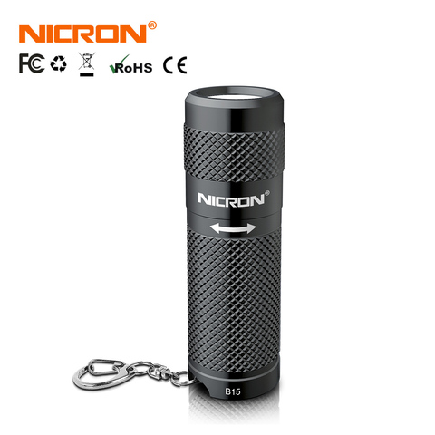 NICRON 3 W Mini LED Lampe de Poche Porte-clés Torche USB Lumière Imperméable À L'eau LED USB Rechargeable Lampe 3 Modes Lampe Torche Pour La Chasse noir ► Photo 1/1