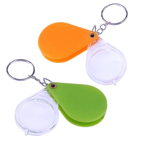 Loupe plastique loupe de poche 10X porte clé pliable Portable loupe Microscope lecture journal ► Photo 1/6