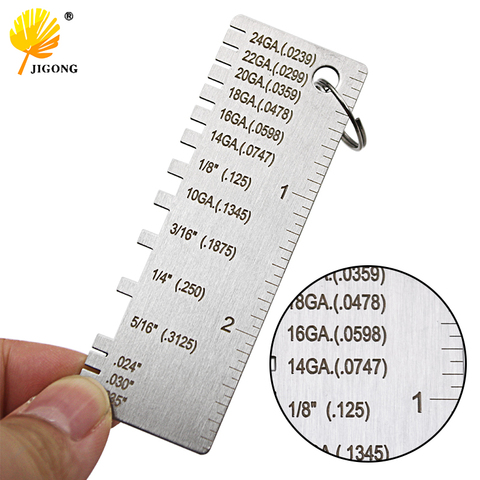 Jauge d'épaisseur de feuille de métal, jauge de soudage, outils d'inspection de soudure, règle de soudure Portable en acier inoxydable, jauge de fil ► Photo 1/6