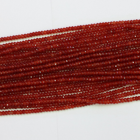 Mode pierre naturelle cornaline rouge agat nouvelle mode onyx 2*4mm facettes boulier perles en vrac bricolage beaux bijoux 15 