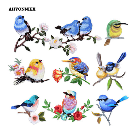 Ahyoniex-patch oiseaux brodés divers, 1 pièce, autocollants type animaux, sur vêtements mignons, décorations littéraires à la mode ► Photo 1/6