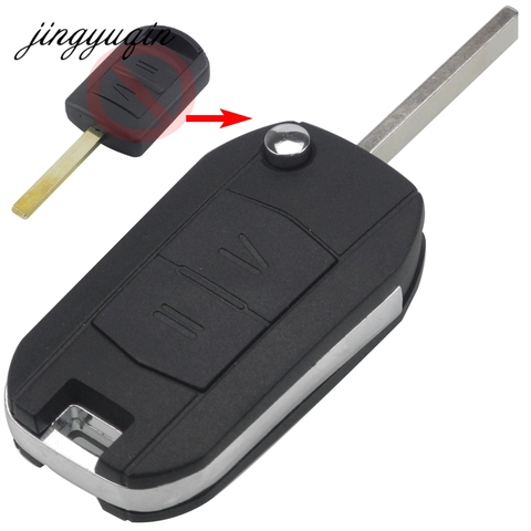 Jingyuqin-coque de clé télécommande à 2 boutons, à rabat, pour voiture Vauxhall Opel Corsa, Agila, Meriva Combo, modèle étui à clé pliant ► Photo 1/5