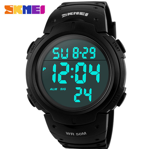Skmei marque de luxe hommes sport montres numérique LED montre militaire hommes électronique de mode montres décontractées plongée 50 m horloge mâle ► Photo 1/6