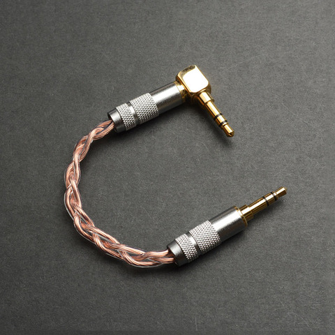 OKCSC 3.5mm Jack mâle à mâle Audio câble stéréo connecteur AUX 3.5mm prise pour casque amplificateur lecteur MP3 L Type un côté ► Photo 1/5