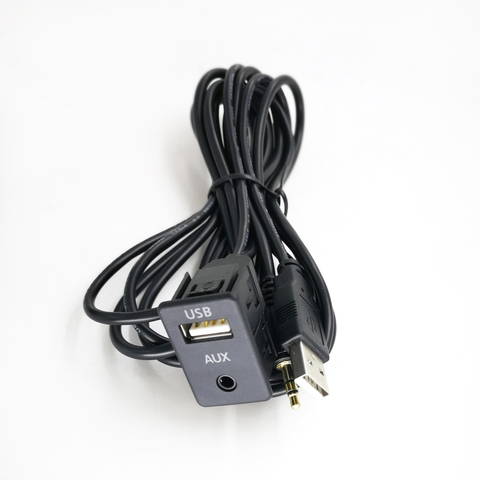 Biurlink – adaptateur de câble d'extension USB AUX 100 MM, pour Toyota BMW Volkswagen, 3.5 CM, pour tableau de bord de voiture, montage encastré ► Photo 1/6