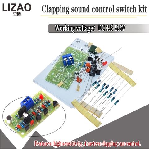 Interrupteur de commande à clapet acoustique électronique, Kit de bricolage, capteur de son, Circuit électronique, combinaison intégrée, Module PCB ► Photo 1/5