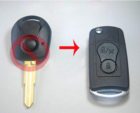 Coque de clé pliante à 2 boutons | Pour Ssangyong Actyon SUV Kyron, boîtier de clé pliable avec logo ► Photo 1/6
