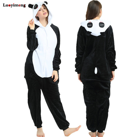 Pyjama à capuche pour adultes, vêtements de nuit, motif Panda, licorne, pour femmes, combinaison d'hiver, Cosplay, Animal Kigurumi ► Photo 1/6