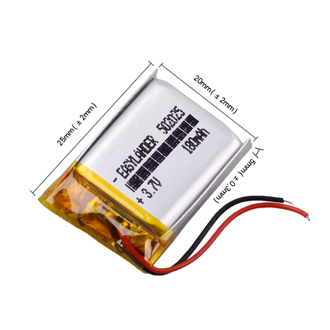 3.7V 180mAh 502025 Lithium polymère li-po Li ion enregistreur advocam registraire voiture dvr enregistreur vidéo ADVOCAM FD casque eamey p3 ► Photo 1/6